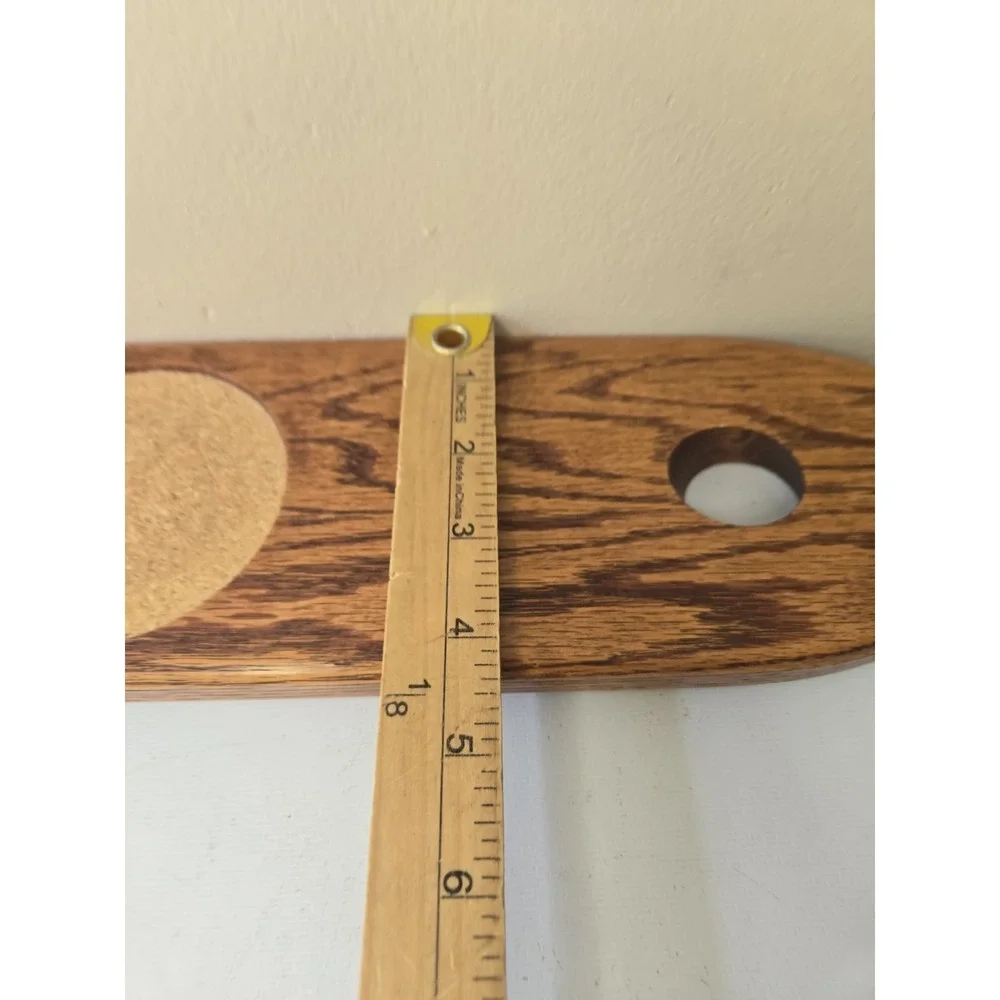 Vintage Wood Balancing Wine Bottle Holder Cork Coaster Mid Century Wet Bar